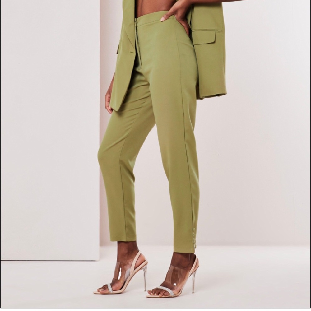 Olive cigarette pants